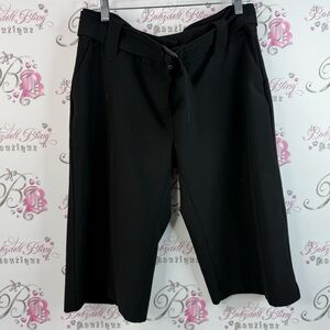 Majora pants bottoms belted belt Black Wide-Leg Knee-Length Trousers